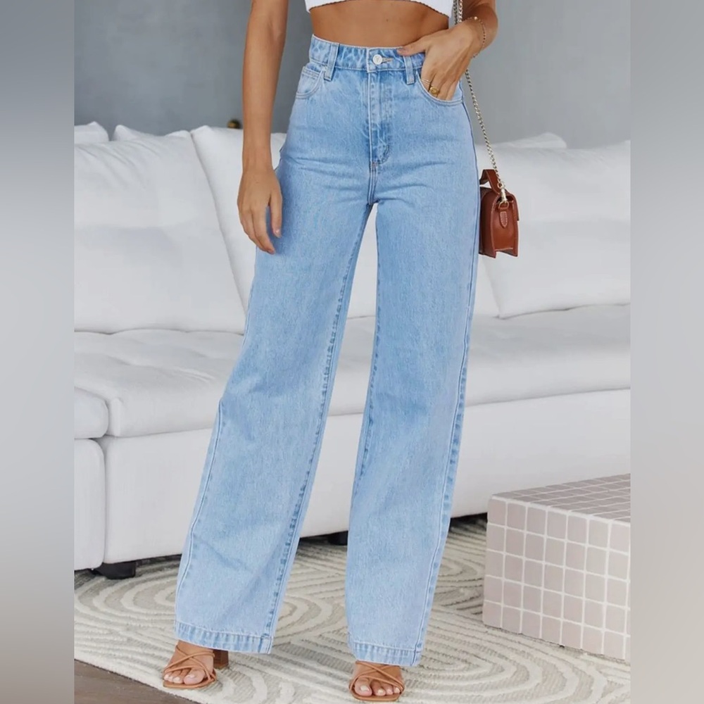 Elastic Wide Leg Jeans